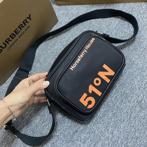 호스페리 프린팅 나일론 크로스백 [블랙&오렌지]