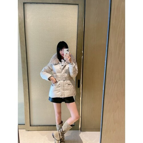 구스다운 코요테 퍼 패딩